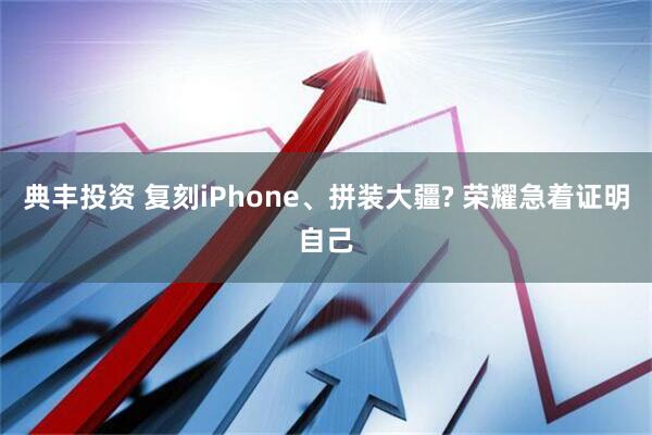 典丰投资 复刻iPhone、拼装大疆? 荣耀急着证明自己